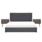 Isabelle King Storage Bed in Hailstorm (Fabric) with 2 Cadencia Twin Drawer Bedside Tables