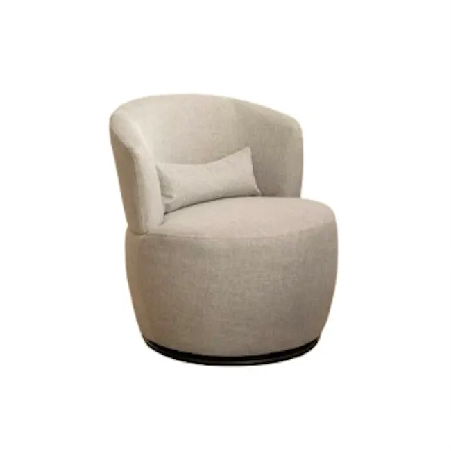 Single Boucle Swivel Chair - 1