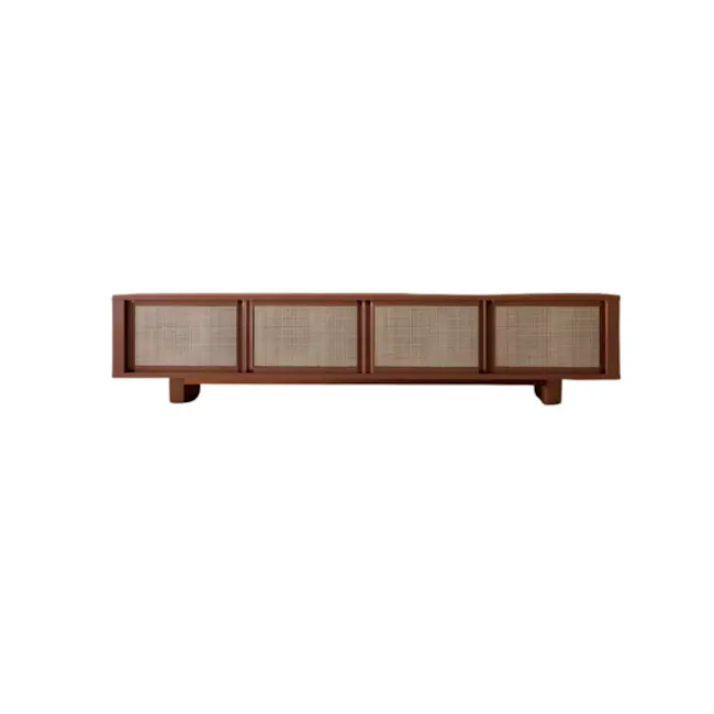 Japanese-Style Solid Wood TV Console - 1