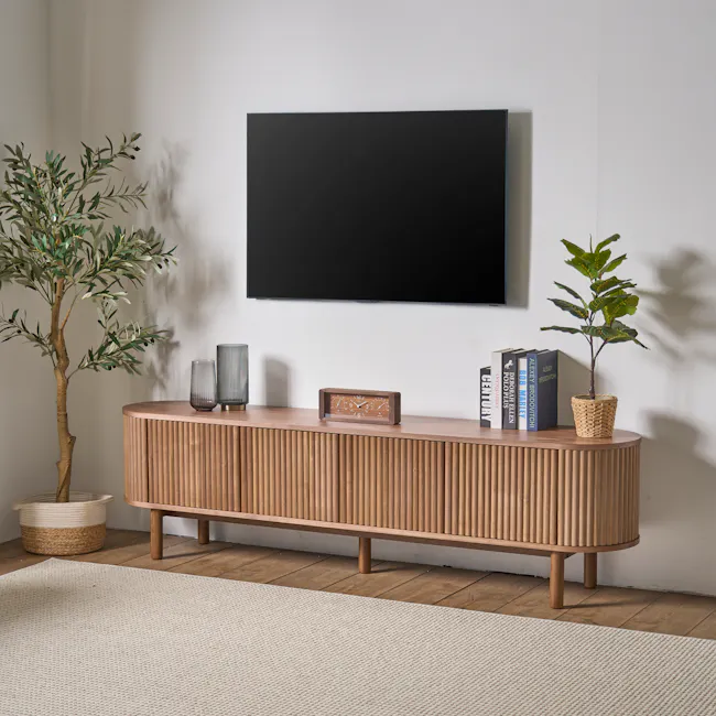 (As-is) Gionne TV Console 2m - Walnut - 1 - 11