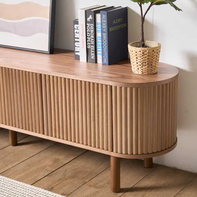 (As-is) Gionne TV Console 2m - Walnut - 1 - 13