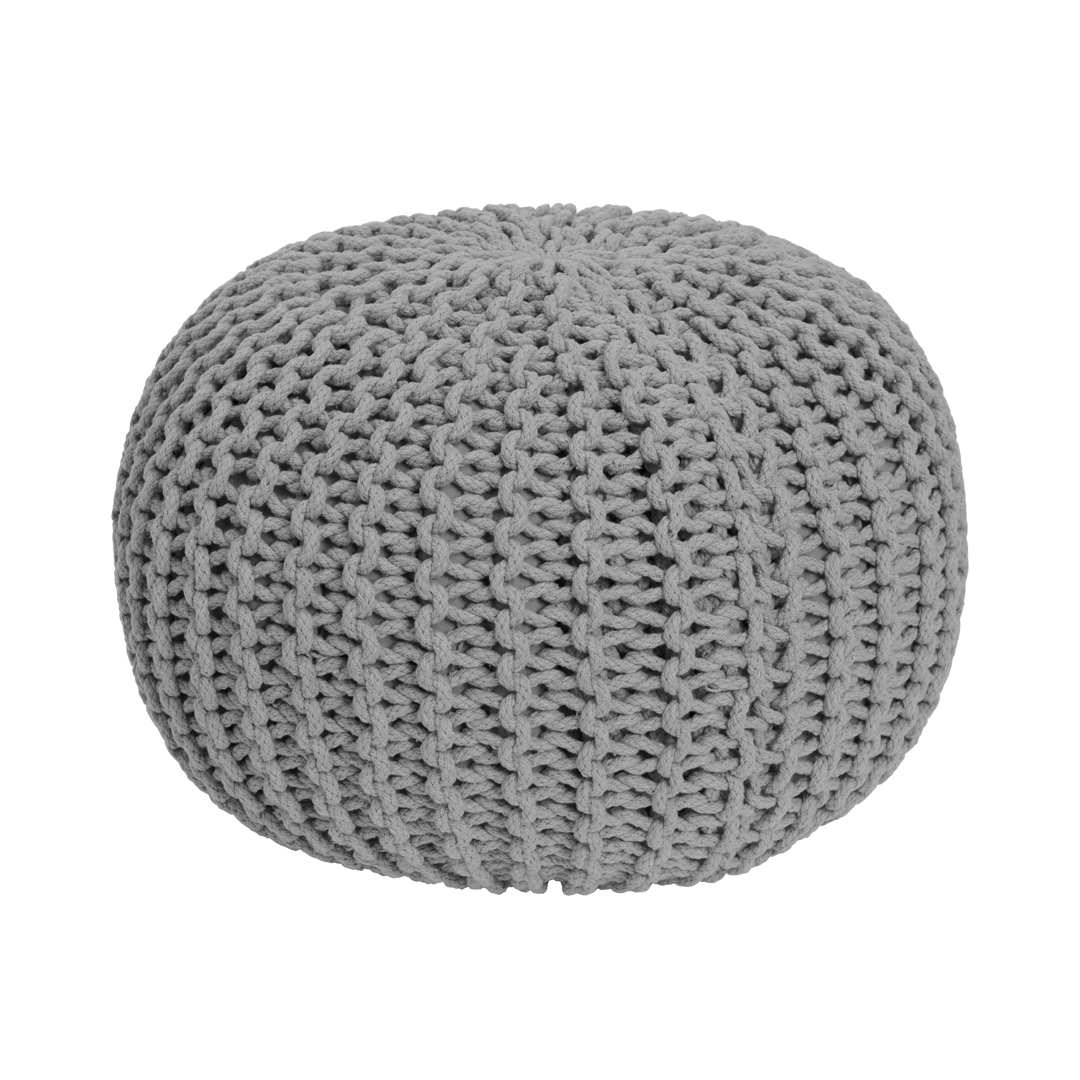 Moana Knitted Pouf - Light Grey (Singla Home)