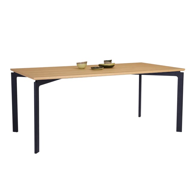 Navid Dining Table 1.8m in Oak with 4 Ormer Dining Chairs in Titanium - 6