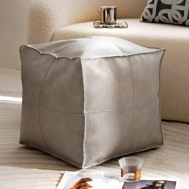 Izzie Cube Pouf - Grey - 3