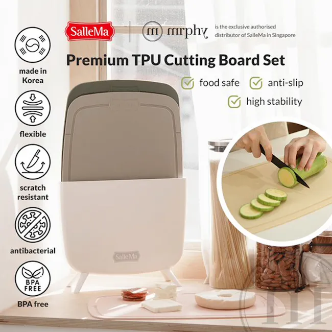 SalleMa Premium TPU Cutting Board Set (Black Sesame Latte) - 19