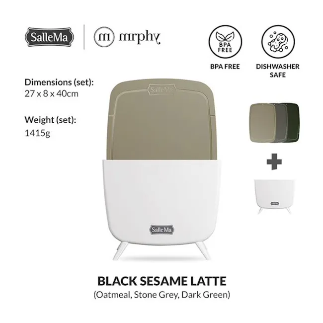 SalleMa Premium TPU Cutting Board Set (Black Sesame Latte) - 7