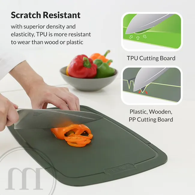 SalleMa Premium TPU Cutting Board Set (Black Sesame Latte) - 8