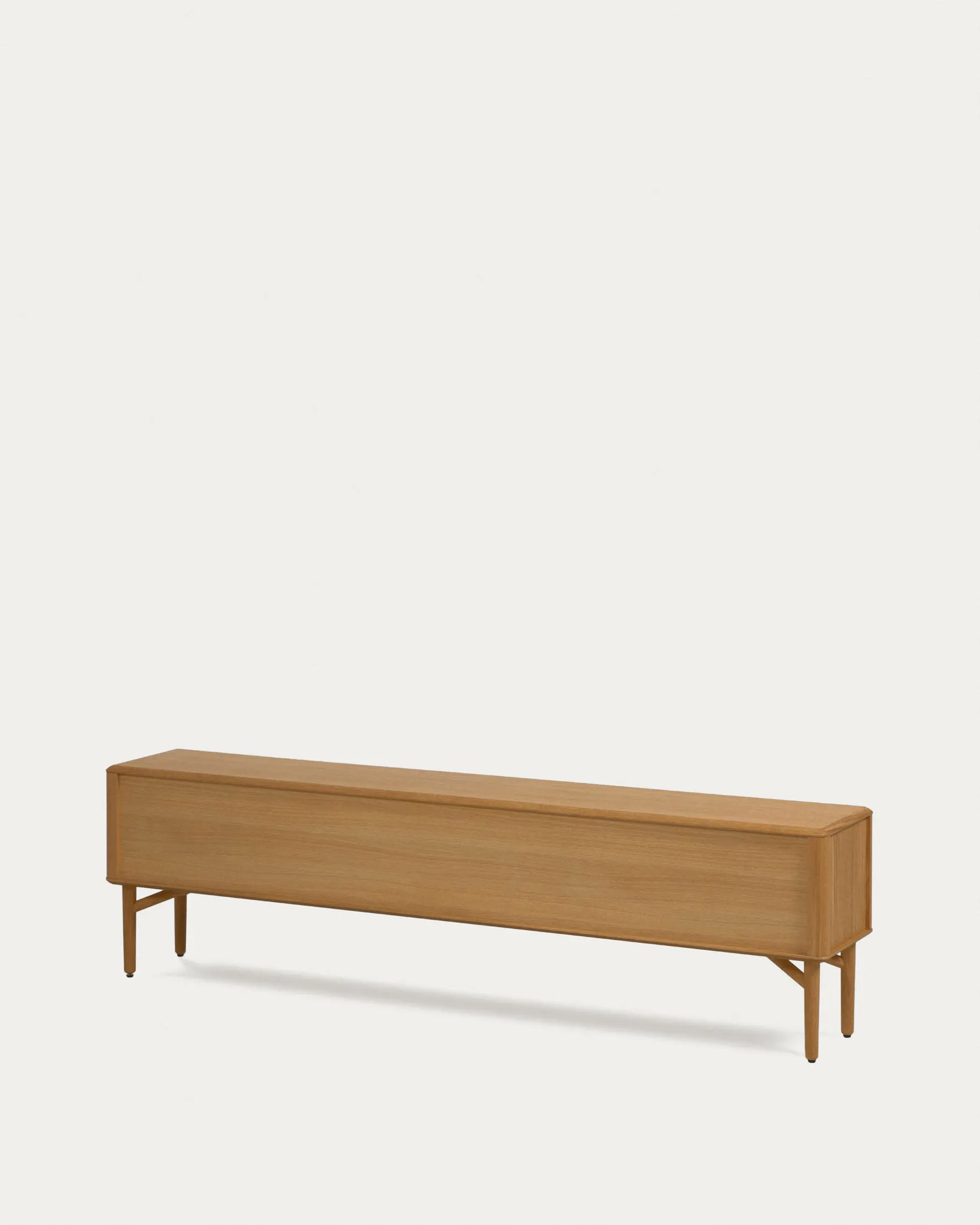 Lenon 2-Door Solid Wood and Oak Veneer TV Stand, 200 x 57 cm, FSC MIX - 9