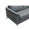 Oskar 3 Seater Recliner Sofa - Flint Grey (Genuine Cowhide + Faux Leather) - 10