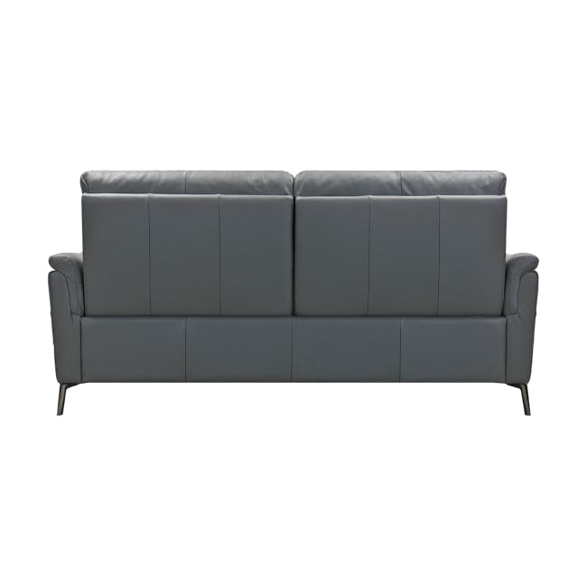 Oskar 3 Seater Recliner Sofa - Flint Grey (Genuine Cowhide + Faux Leather) - 5