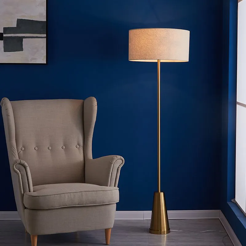 Eddy Elegant Chic Drum Shaped Floor Lamp - Black, White Shade - 9