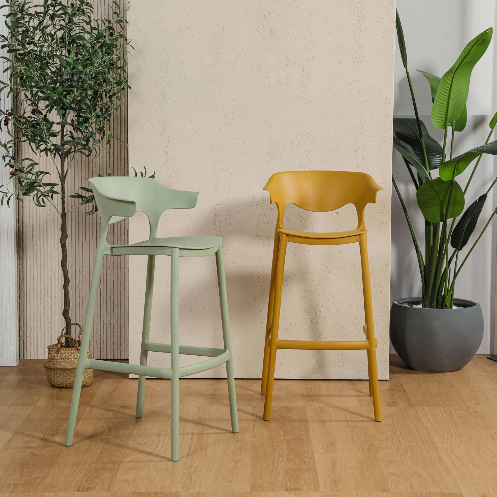 Yato Halved-Arm Bar Chair - SH750 - Mustard Yellow - 7
