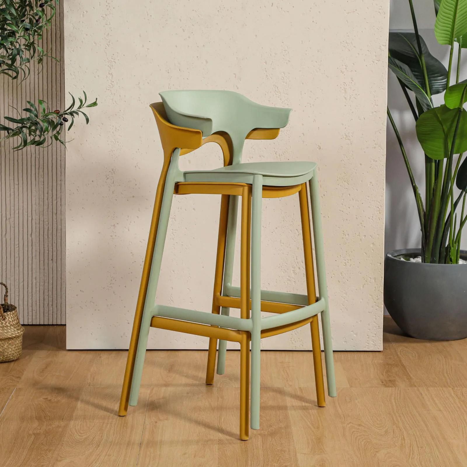 Yato Halved-Arm Bar Chair - SH750 - Mustard Yellow - 9