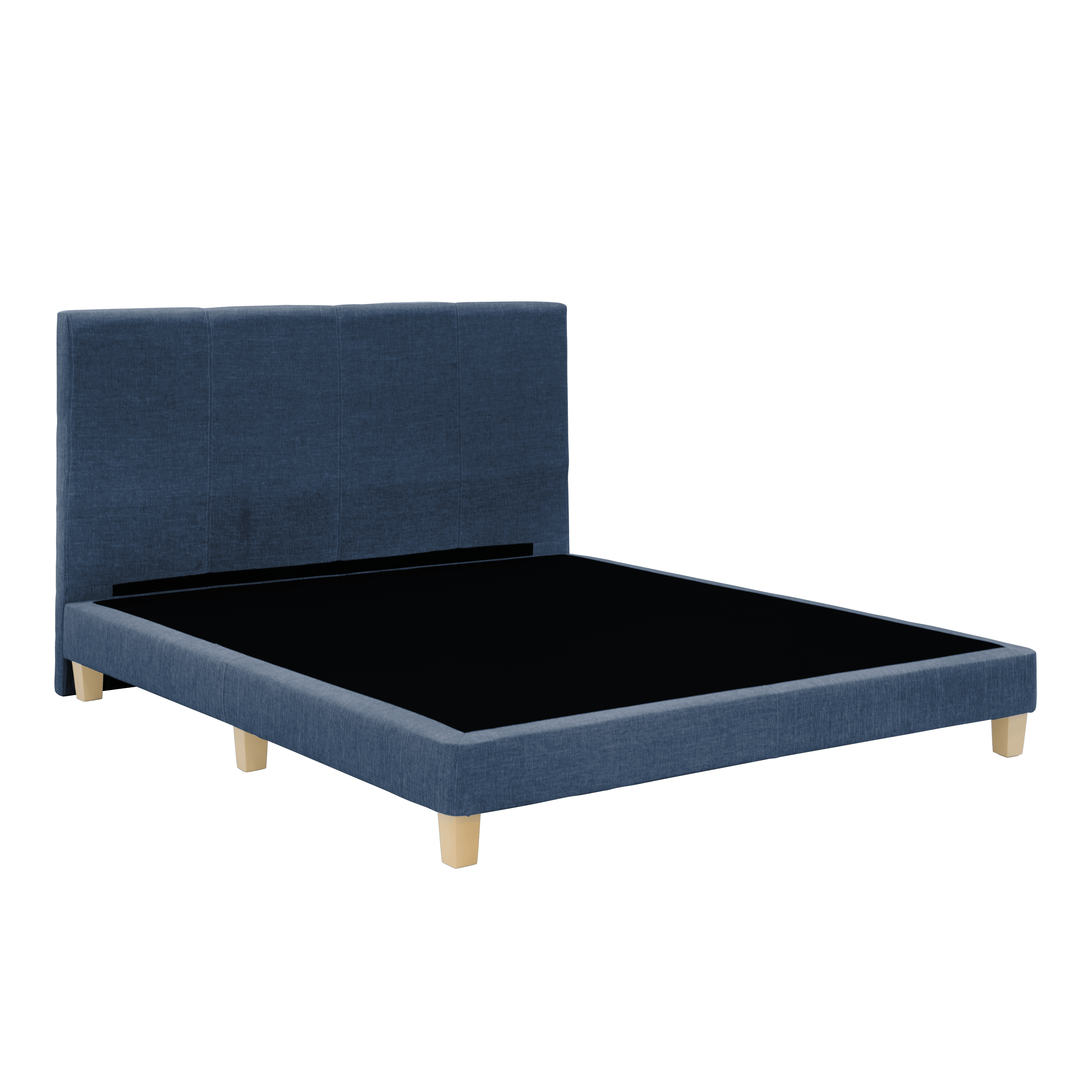 ESSENTIALS Super Single Headboard Divan Bed Denim (Fabric
