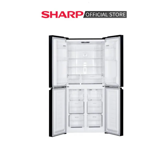 SHARP 401L Multi Doors Refrigerator SJ-VX40PG-BK - Glass Black - 4