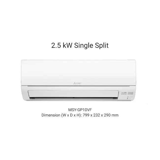 Mitsubishi Electric Starmex GP Series R32 Single Split Air Conditioner (MSY-GP10 2.5KW) - 3