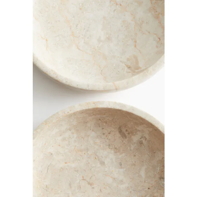 Marble Serving Bowl - Light Beige, Marbled - 6