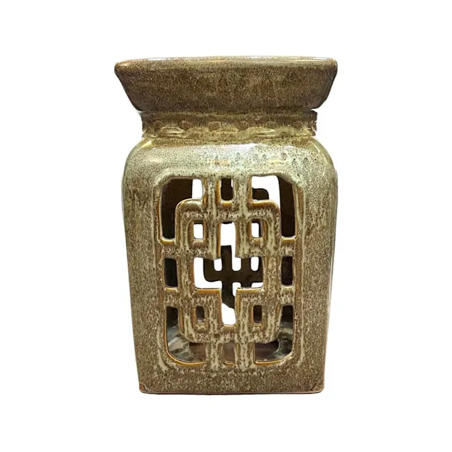 Square Ceramic Garden Stool - 2