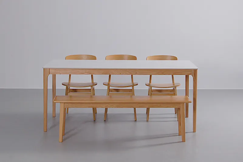Beaumont Marble (Sintered Stone) Dining Table With Solid Oak Legs - 120cm, Natural Oak - 9