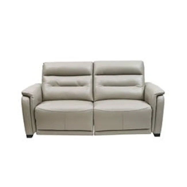 METROPOLIS Full Leather 3 Seater Incliner Sofa (Grey) - 2