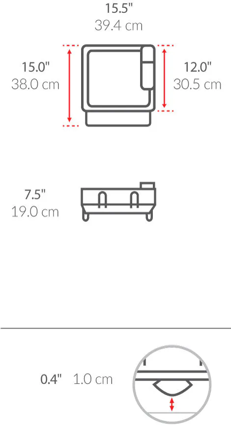 simplehuman Compact Steel Frame Dishrack - Brushed - 9