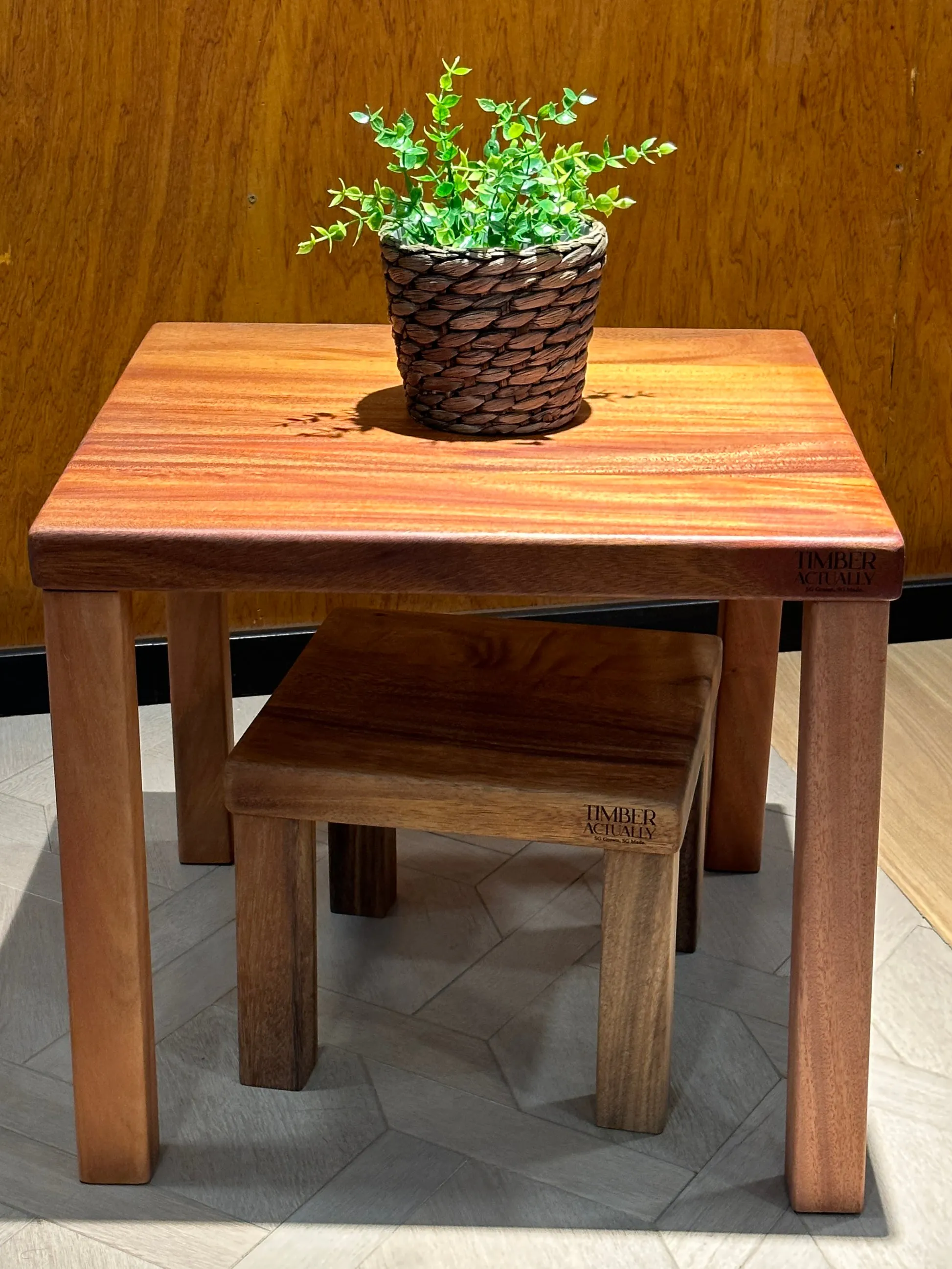 African Mahogany Coffee Table (Geo Table) - 400mm x 400mm - 9