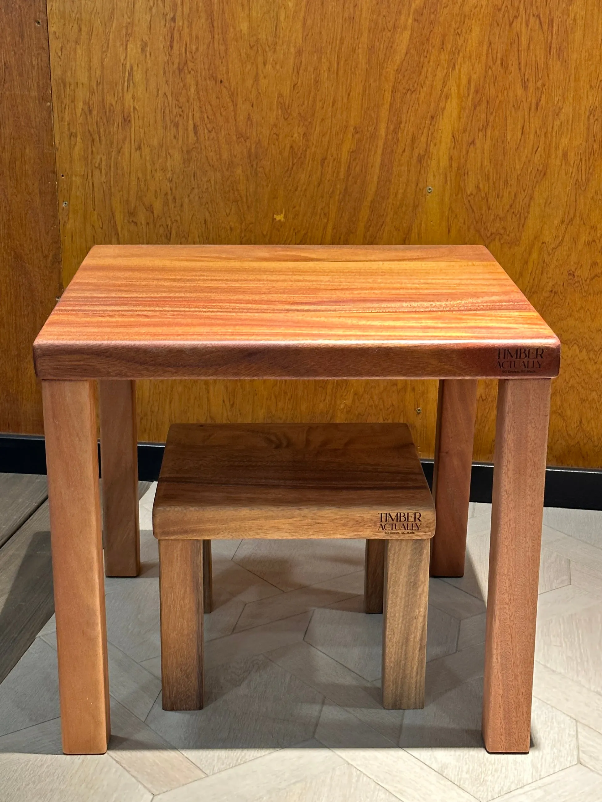 African Mahogany Coffee Table (Geo Table) - 400mm x 400mm - 10