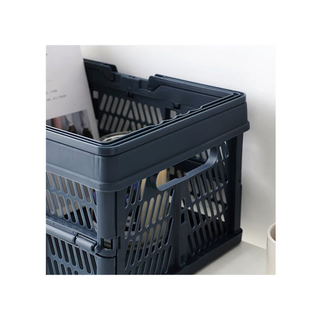Kono Foldable Storage Basket 18L - Navy - 2