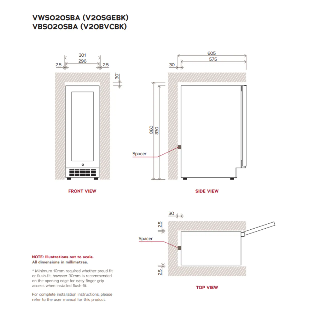 Vintec 20-Bottle Wine Cabinet - VWS020SBA-X Noir (Right Hinge Left Opening) - 9