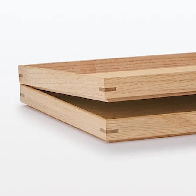 MUJI Wooden Square Tray - Oak (W27 x D19 x H2 cm) - 5