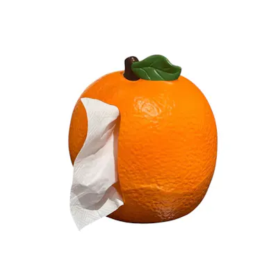 Mandarin Ceramic Orange Tissue Box