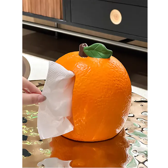 Mandarin Ceramic Orange Tissue Box - 3