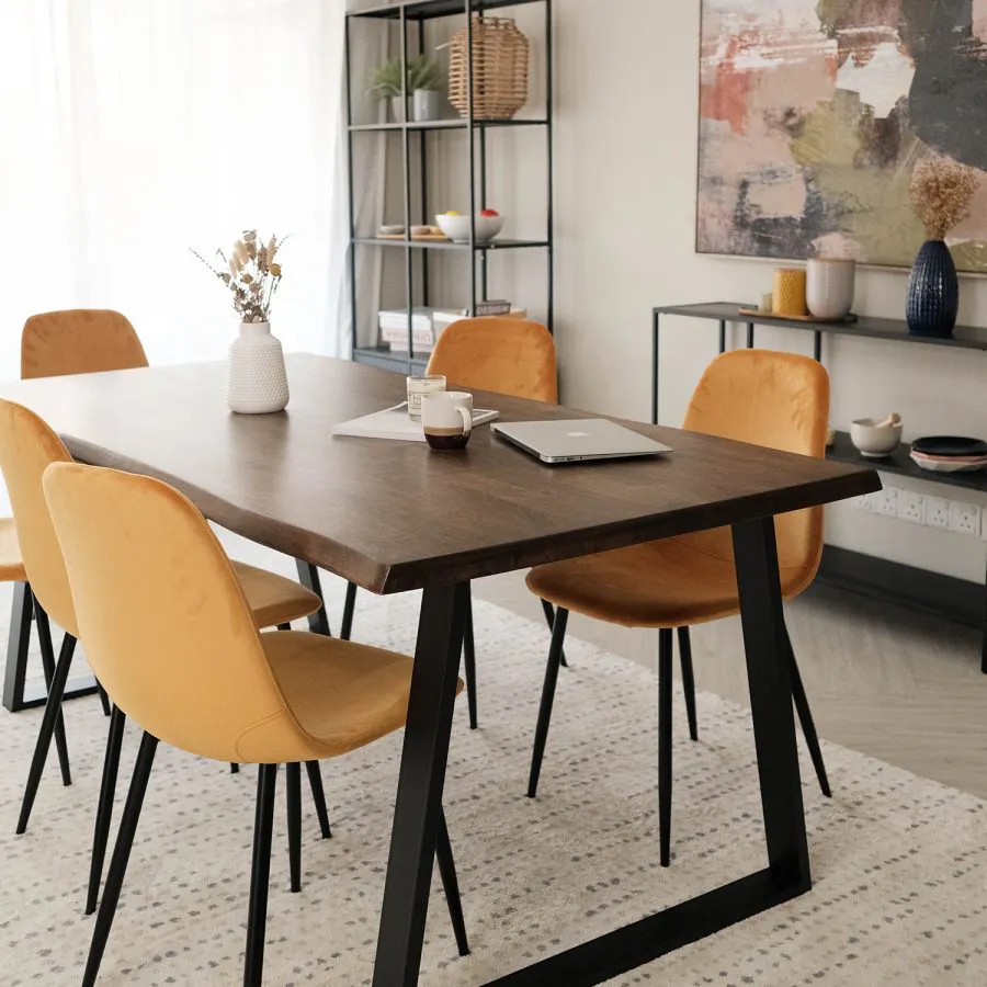 Fletcher Cedar Brown Faux Live Edge Dining Table 190cm - 9