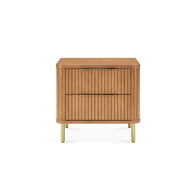Harper 2-Drawer Bedside Table - Chestnut Oak, 60cm - 2