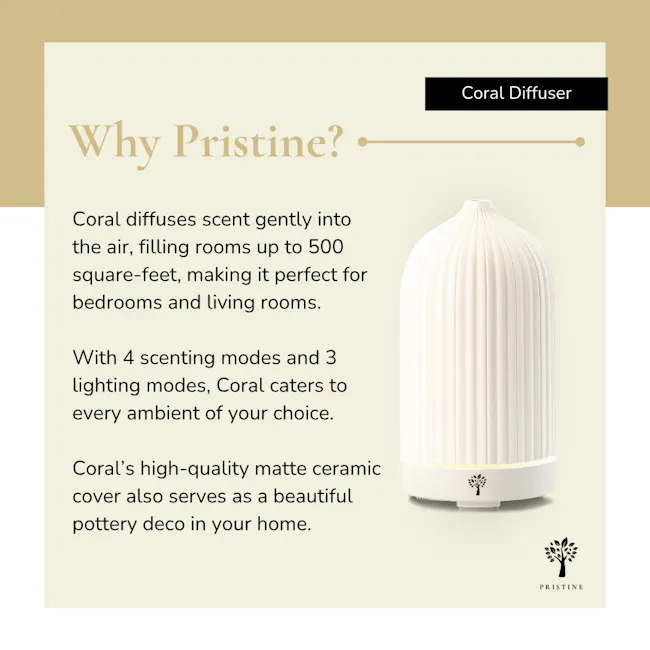 White Coral Diffuser - Scented Mist Ceramic Diffuser & Humidifier | Pristine (No Add-On) - 8