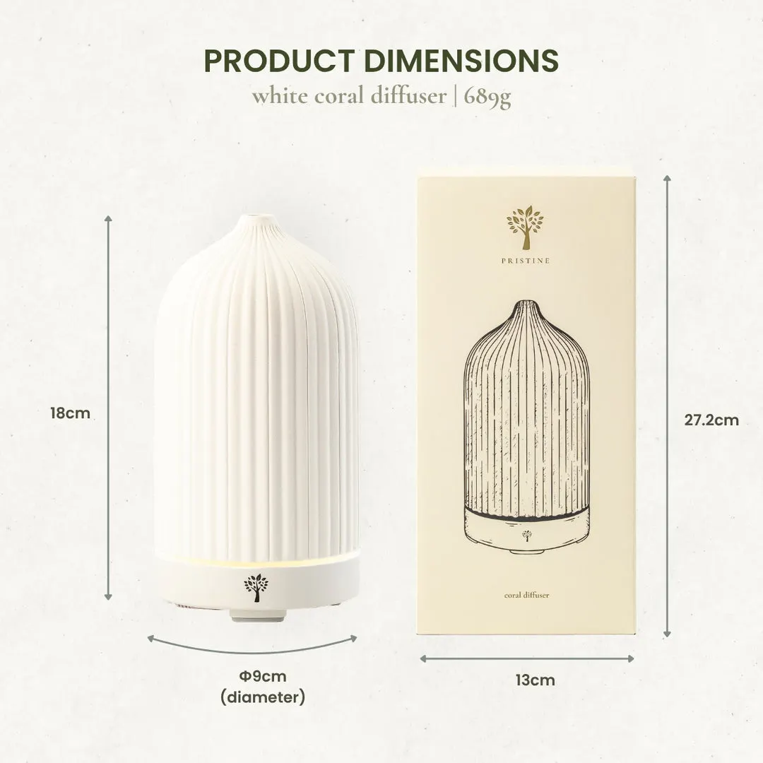 White Coral Diffuser - Scented Mist Ceramic Diffuser & Humidifier | Pristine (No Add-On) - 9