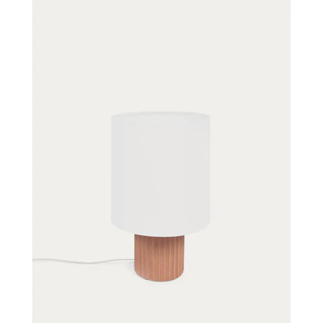 Eshe Table Lamp in Ceramic with Terracotta and White Finish - 2