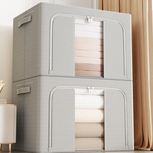Julius Fabric Window Storage Box (3 Sizes) - Grey - 2
