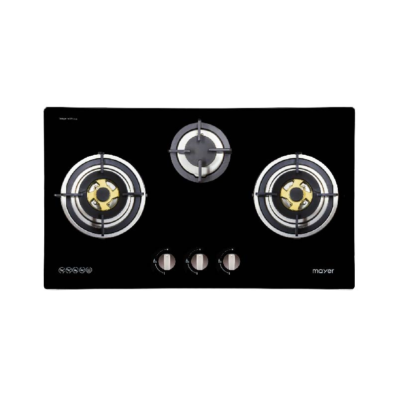 Mayer 78cm 3 Burner Glass Gas Hob MMGH773HI - PUB (Town Gas)