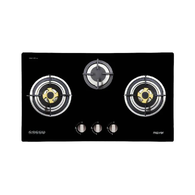 Mayer 78cm 3 Burner Glass Gas Hob MMGH773HI - PUB (Town Gas) - 1