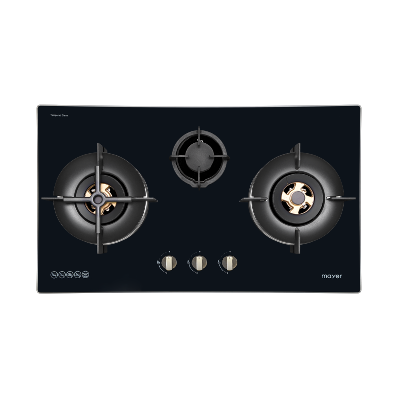 Mayer 86cm 3 Burner Glass Gas Hob MMGH8831HI - PUB (Town Gas)