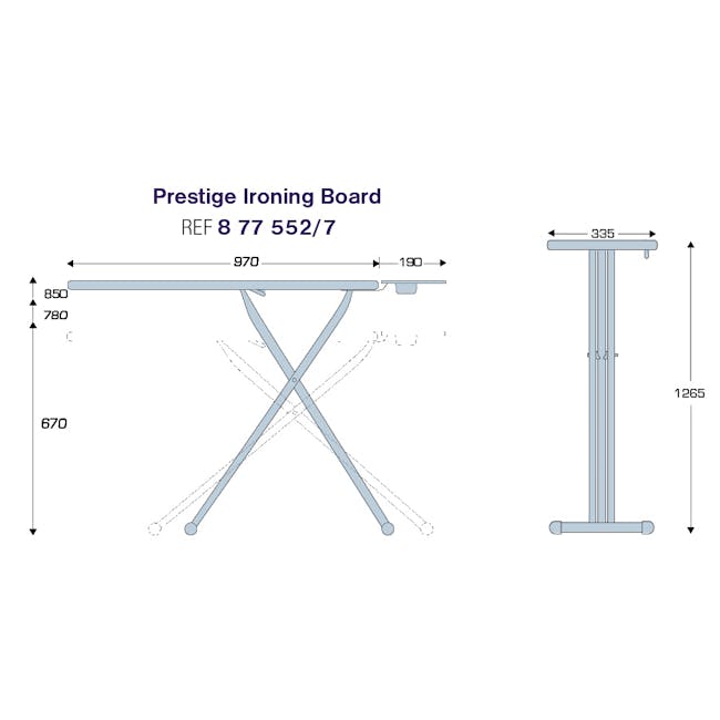 JVD Prestige Ironing Board - White - 4