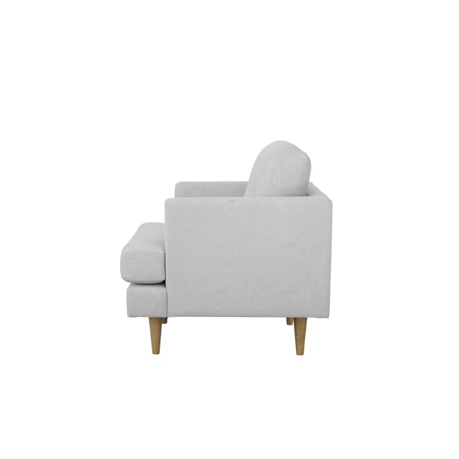 Soma 3 Seater Sofa with Soma Armchair - Silver (Scratch Resistant) - 12 - Light gray upholstered chair, minimalist design