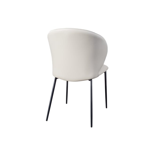 Edna Dining Table 1.8m in Marble White with 4 Lawson Dining Chairs in Beige (Faux Leather) - 12 - Modern minimalist chair