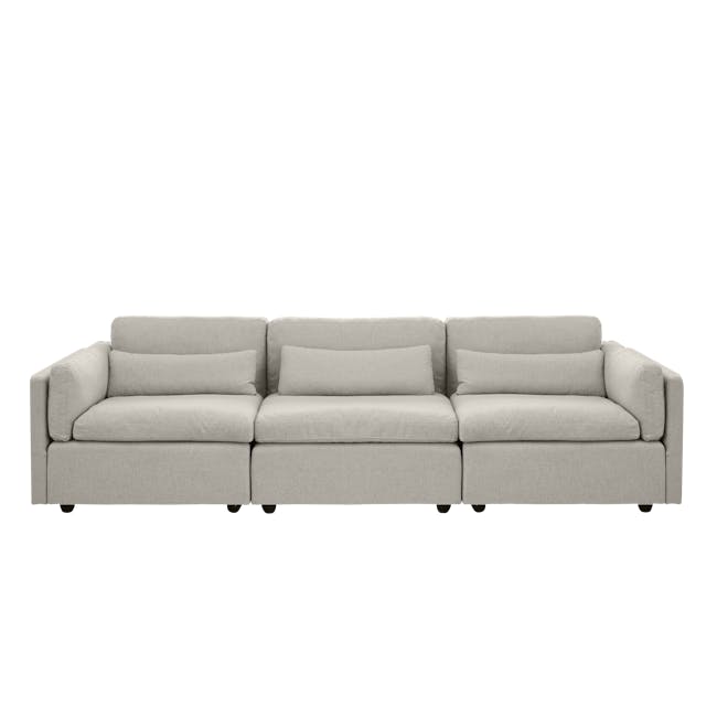 Liam Right Arm Unit - Ivory (Fabric) - 5 - Modern minimalist sofa, light gray fabric, comfortable seating, sleek design
