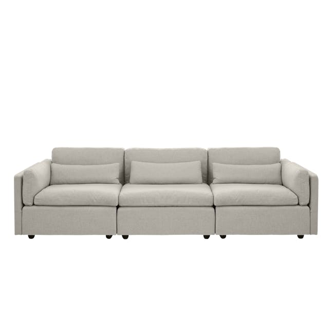 Liam 3 Seater Sofa with Ottoman - Ivory - 4