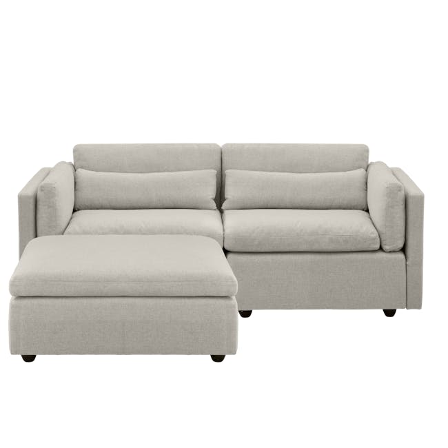 Liam 4 Seater Sofa with Ottoman - Ivory - 4