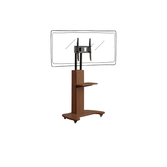 Neru Mobile Swivel TV Mount Stand - Walnut