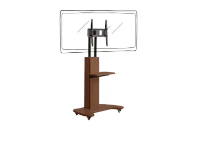 Neru Mobile Swivel TV Mount Stand - Walnut
