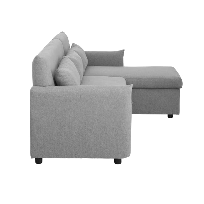 Asher L-Shaped Storage Sofa Bed - Dove Grey - 7
